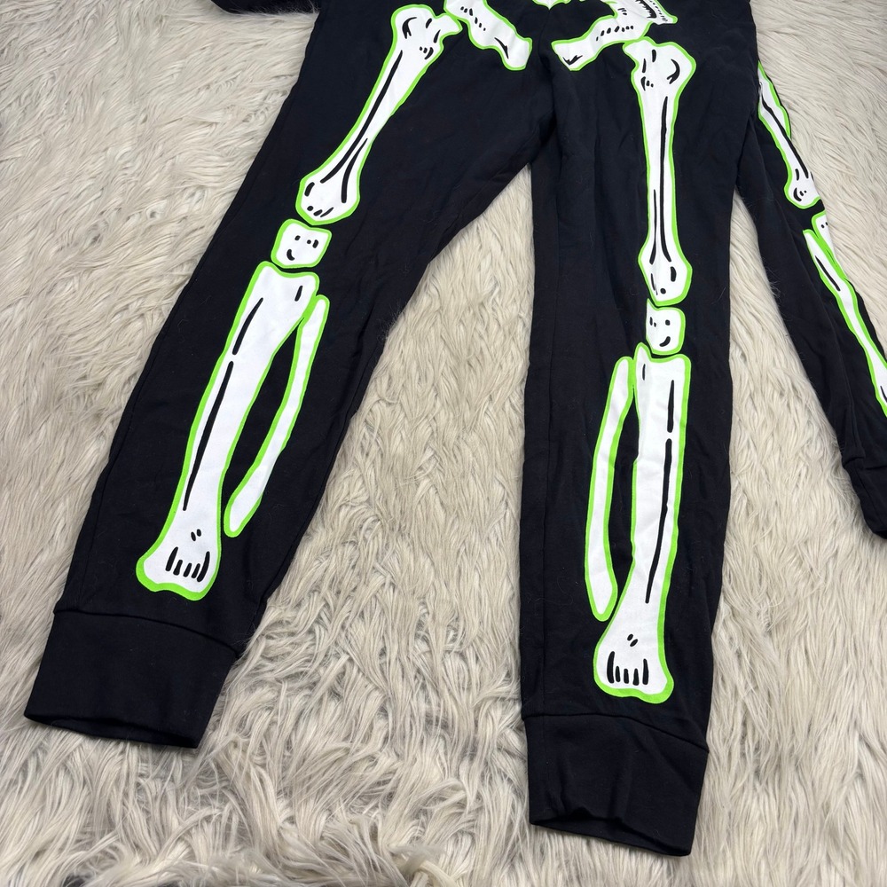 Old Navy Women's M Black Glow in the Dark Skeleton One Piece Pajama Jumpsuit - Picture 3 of 6